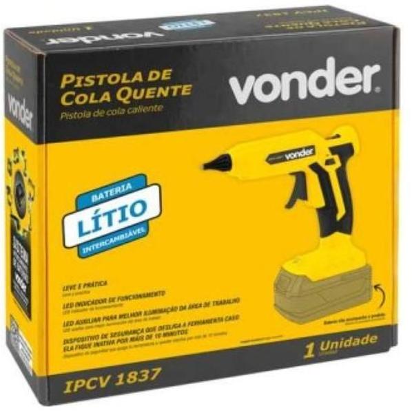 Imagem de Pistola De Cola Quente Ipcv 1837 Vonder Com 1 Bateria 2,0 Ah