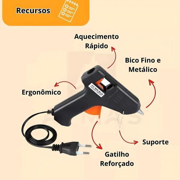 Imagem de Pistola De Cola Quente Profissional 20W Revolver 127V-220V