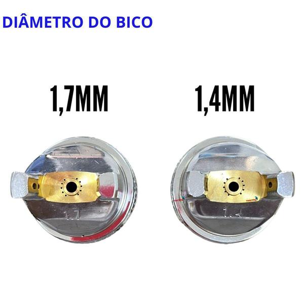 Imagem de Pistola De Pintura Automotiva 600 Ml Hvlp 1,4 A a1,7mm Lançamento - Importway