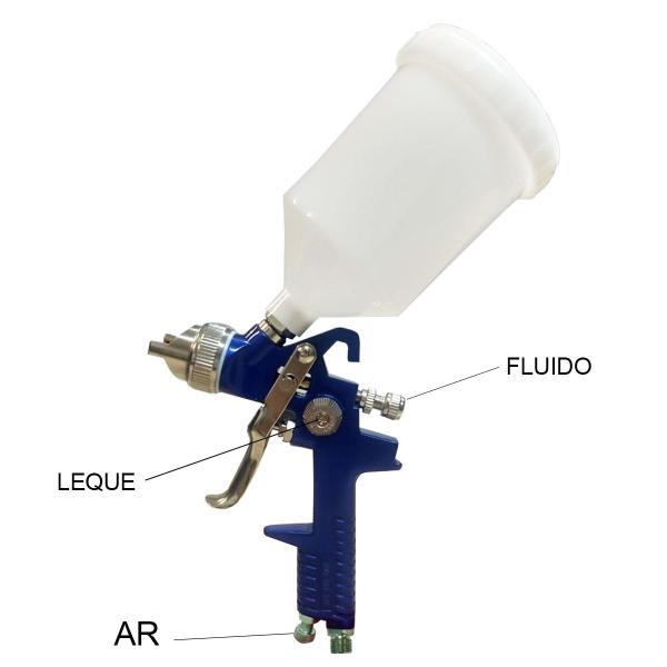 Imagem de Pistola de pintura bico 1.4 profissional gravidade 600ml