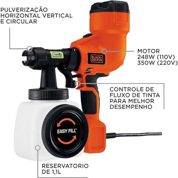 Imagem de Pistola de Pintura e Pulverizador Eletrica Black Decker