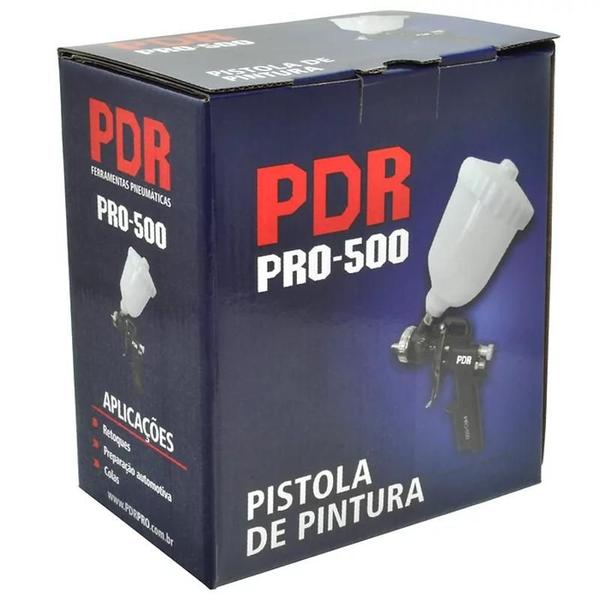 Imagem de Pistola de pintura hvlp gravitacional bico 1,5mm 500ml pro-500 - pdr