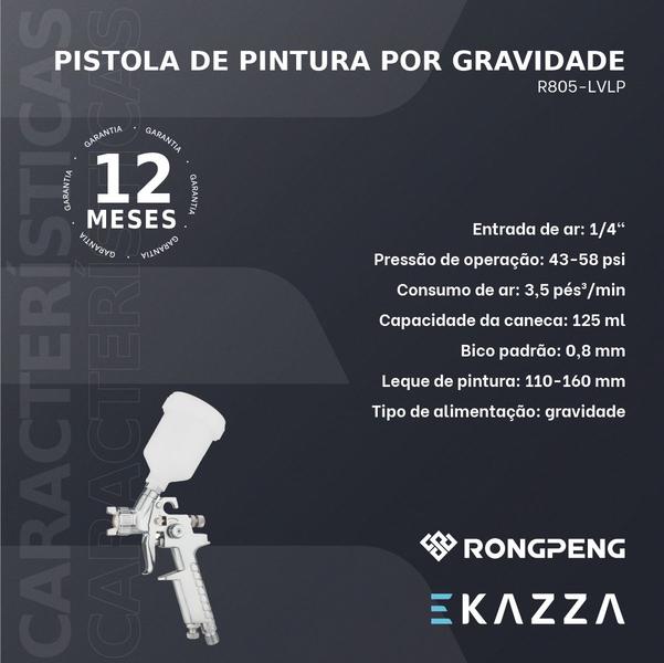 Imagem de Pistola de Pintura por Gravidade R805-LVLP - RONGPENG