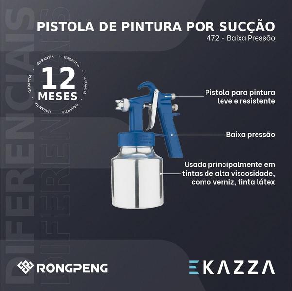 Imagem de Pistola De Pintura Por Sucção 472 - Baixa Pressão - Rongpeng