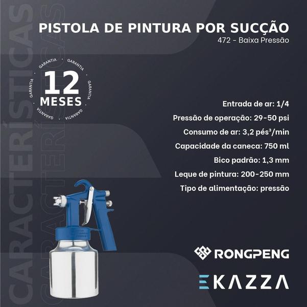 Imagem de Pistola De Pintura Por Sucção 472 - Baixa Pressão - Rongpeng