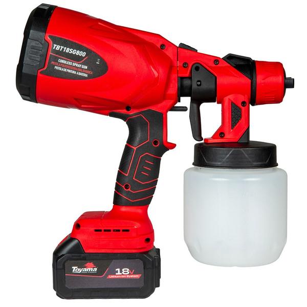 Imagem de Pistola de Pintura Sem Fio Brushless Tanque 800ml Parede Moveis Bivolt 110v 220v Toyama