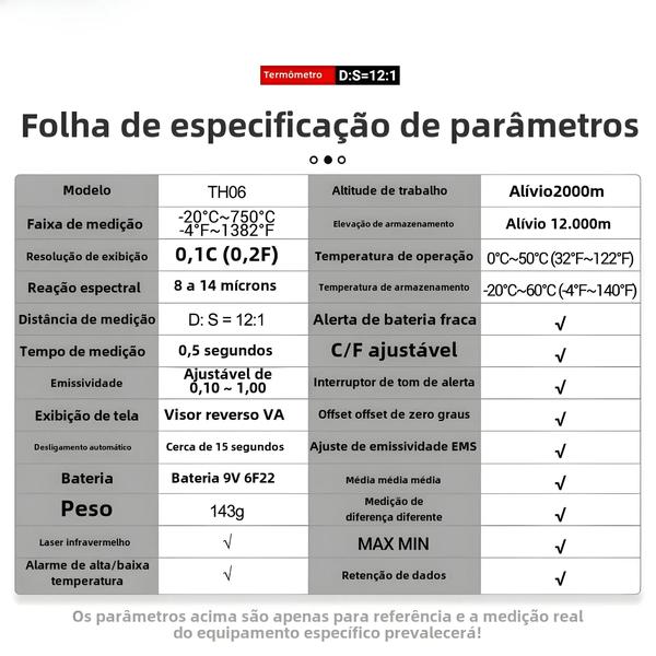 Imagem de Pistola de Temperatura Infravermelha Aneng TH06 - Termômetro Digital com Tela Reversa