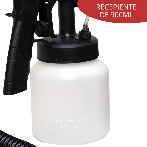 Imagem de Pistola Elétrica para Pintura Pulverizadora de Tinta 900 ml Capacidade 650W Potência Bico de Tripla Ação 110V