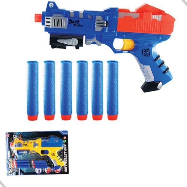 Pistola Lança Atirador de Dardos Com 6 Dardos de Espuma Macia - WellKids Imagem de Pistola Lança Atirador de Dardos Com 6 Dardos de Espuma Macia