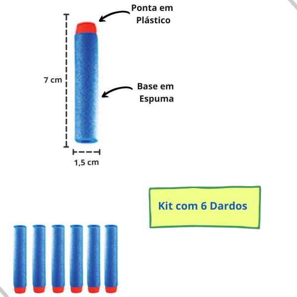 Imagem de Pistola Lança Atirador de Dardos Com 6 Dardos de Espuma Macia