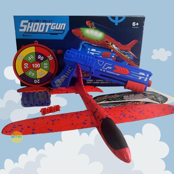 Imagem de Pistola Lança Avião Planador Brinquedo Infantil Crianças 