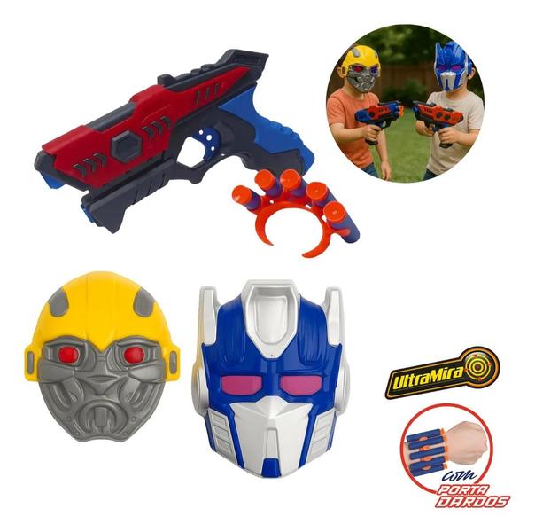 Pistola Lança Dardos Wellkids X-Force Heróis + Máscara