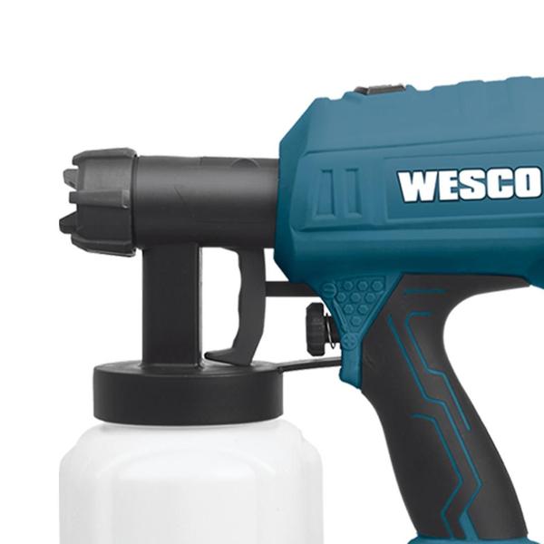 Imagem de Pistola Pintura 18v a Bat Ws2342.9 Wesco + Carreg e 1Bat 2Ah