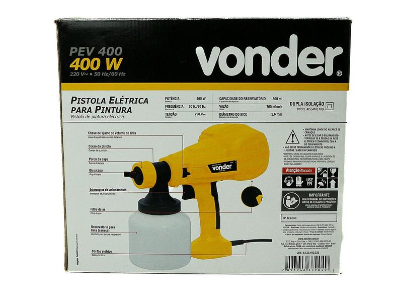 Imagem de Pistola Pintura 400W 220V Vonder 6220400220