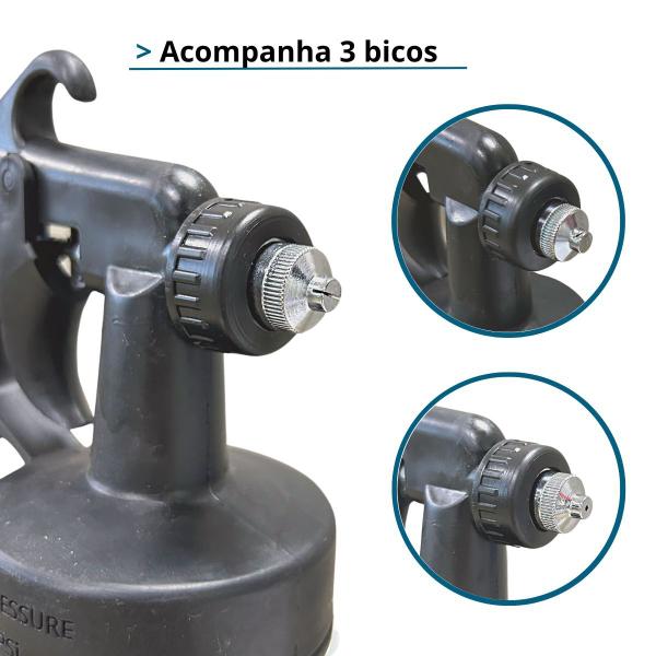 Imagem de Pistola Pintura Ar Direto Baixa Pressão Pulverizadora Bico 1.3mm Copo 600ml Importway Iwppad-1B