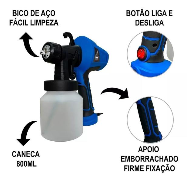 Imagem de Pistola Pintura Eletrica Ws880 550W 110V Bico De Metal Wwsol