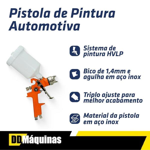 Imagem de Pistola Pintura Gravidade 1,4 HVLP P827 Intech Machine