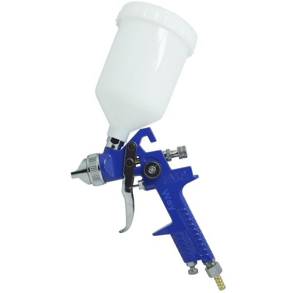 Imagem de Pistola Pintura Gravidade Profissional HVLP 2 Bicos 1,4 e 1,7mm 600ml Importway IWPPHVLP-2B Azul