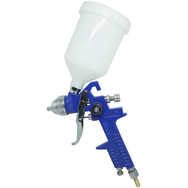 Imagem de Pistola Pintura Gravidade Profissional HVLP 2 Bicos 1,4 e 1,7mm 600ml Importway IWPPHVLP-2B Azul