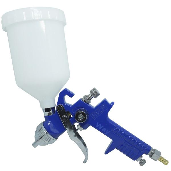 Imagem de Pistola Pintura Gravidade Profissional HVLP 2 Bicos 1,4 e 1,7mm 600ml Importway IWPPHVLP-2B Azul