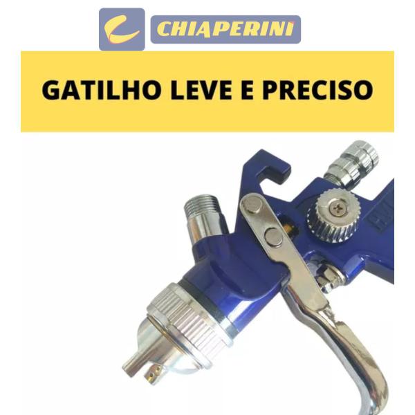 Pistola Pintura Pneumática Hvlp Ch Hg-50 Blue - Chiaperini Imagem de Pistola Pintura Pneumática Hvlp Ch Hg-50 Blue - Chiaperini