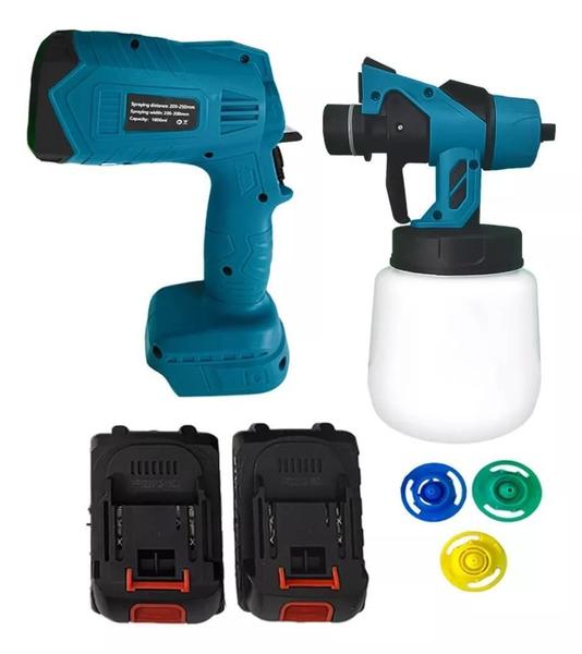Pistola Pintura Pulverização 1000Ml 4 Bico 2 Baterias 21V - Stbon Imagem de Pistola Pintura Pulverização 1000Ml 4 Bico 2 Baterias 21V