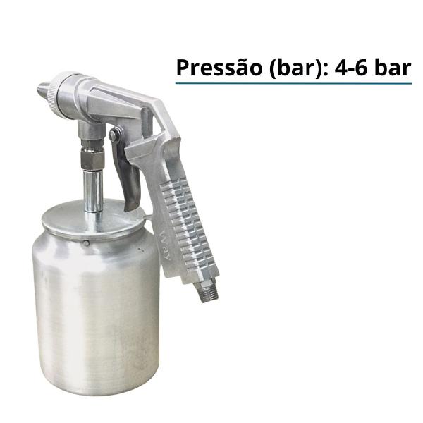 Imagem de Pistola Revolver de Pintura Sucção Pressão Bico 0.6mm Copo 1000ml Importway Iwpps-1B