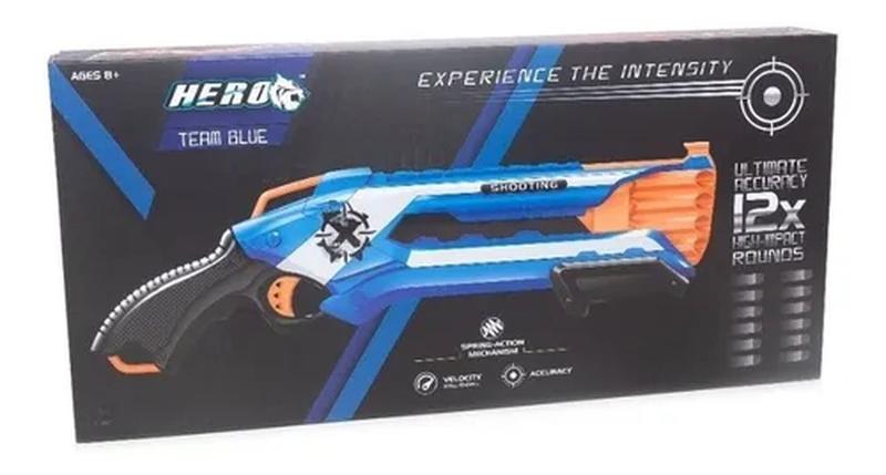 Imagem de Pistolinha Arminha Hero Fit Lança 04 Dardos Eva Azul