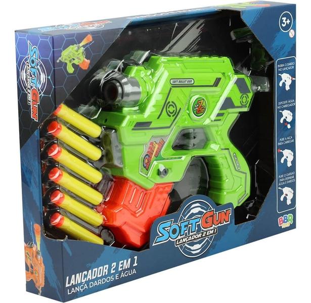 Imagem de Pistolinha de Brinquedo Infantil Lança Dardo E Água 2 Em 1 Soft Gun