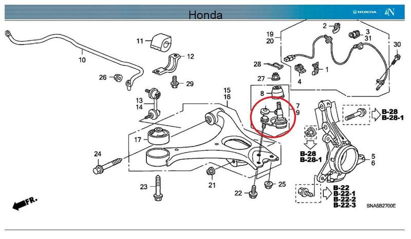 Imagem de Pivo da bandeja Honda Civic 07-11 - Tenacity