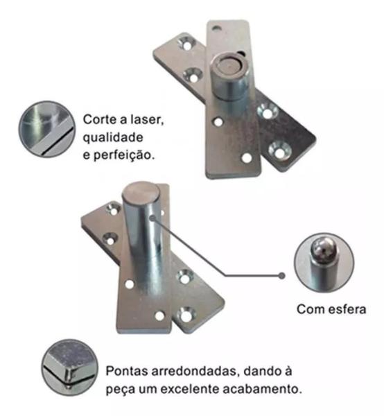 Imagem de Pivotante Zincado Cromado Em Aço Com Esfera Ensolapado 250Kg