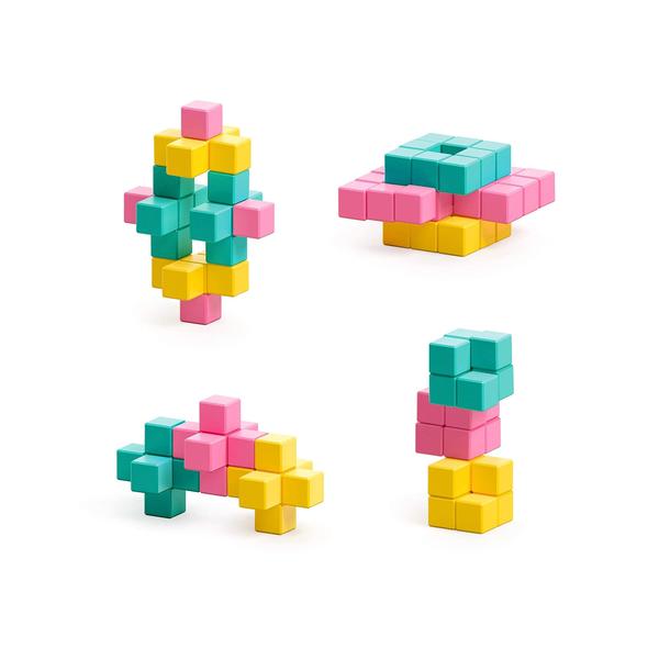 Imagem de PIXIO Sweet Abstract Series 60 Magnetic Blocks Construction Set with Free App, Stress Relief Building Blocks, Ímãs para Crianças, Pixel Art Desk Toy, Geek Gifts Idea, Abstração 3D