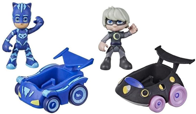 Imagem de Pj Masks Menino Gato e Garota Lunar C/ Veículos - Hasbro