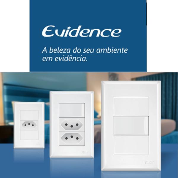 Imagem de Placa 2 Postos Horizontal 4x2 Linha Evidence Fame