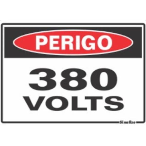 Imagem de Placa 20x15cm Perigo 380 Volts - 220AZ -  SINALIZE