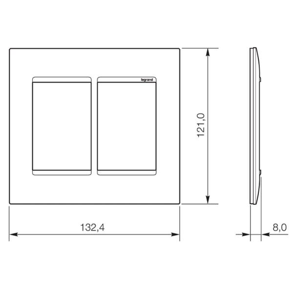 Imagem de Placa 3+3 Postos 4X4" Preto 618516PT Pial Plus+ Legrand