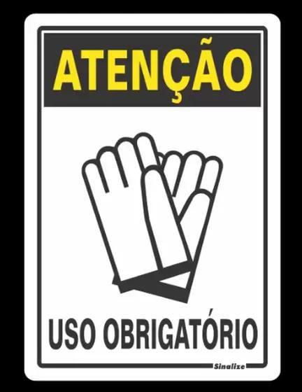 Imagem de Placa 30X20cm Uso Obrigatório de Luva Decore