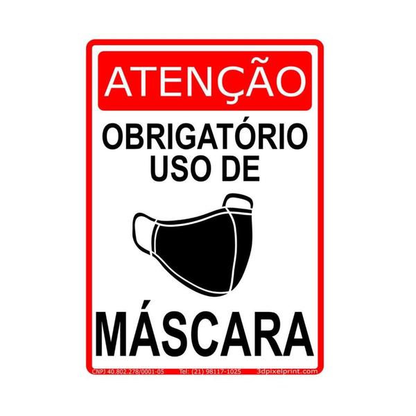 Imagem de Placa 30X20cm Uso Obrigatório de Máscara Decore