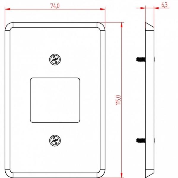 Imagem de Placa 4 x 2 2 teclas cinza 12002 classica mectronic