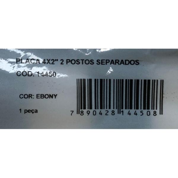 Imagem de Placa 4x2 2 postos separados preta ebony clean margirius pa014450