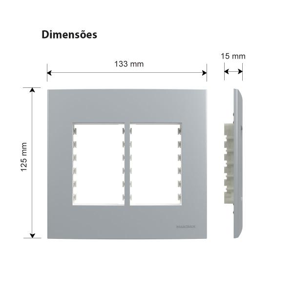 Imagem de Placa 4x4 6 Postos c/ Suporte Cinza Sleek Colors Margirius