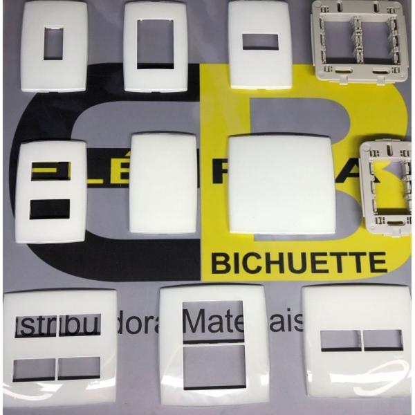 Placa 4x4 cega branca pialplus gloss 618530 Imagem de Placa 4x4 cega branca pialplus gloss 618530