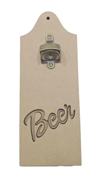 Imagem de Placa Abridor Beer Laser Metal De Garrafa Parede Mdf