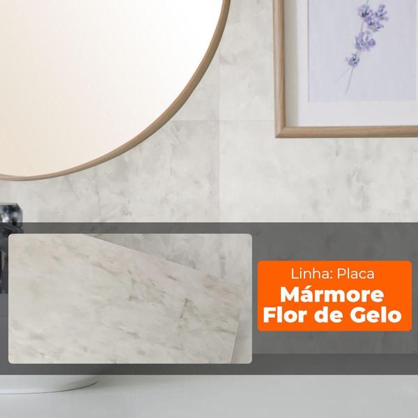 Placa Adesiva Flexível p/ Parede Mármore Flor de Gelo 30x60cm - Open Star Imagem de Placa Adesiva Flexível p/ Parede Mármore Flor de Gelo 30x60cm
