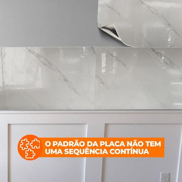 Imagem de Placa Adesiva Flexível para Parede Mármore Branco Jazz 30x60cm