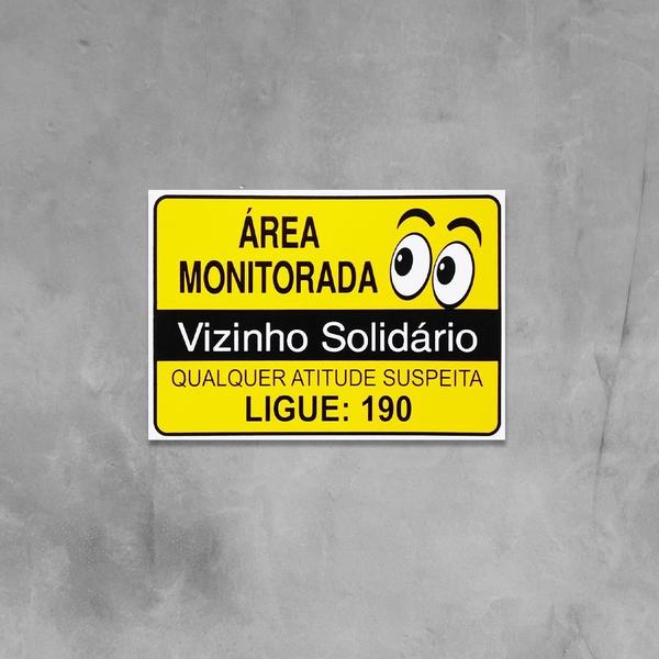 Imagem de Placa Área Monitorada Vizinho Solidário - S-218/2 F9E