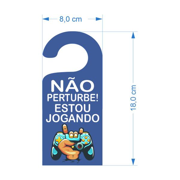 Imagem de Placa Aviso De Porta Maçaneta Não Perturbe Estou Jogando