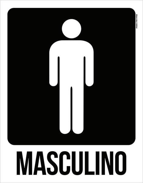 Imagem de Placa Banheiro Masculino - Sinalização Toilet Atenção 27X35