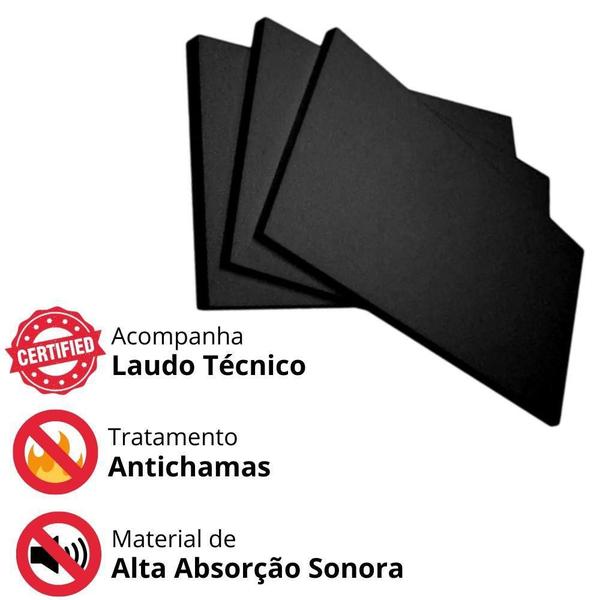 Imagem de Placa Bloqueadora Som Espuma Poliuretano 50X25C 10Un