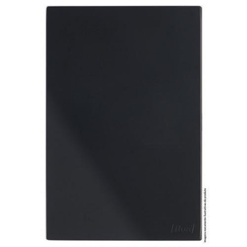 Placa Cega Com Suporte 4X2 Brs12388-9Bk. - Blux Recta Black Satin Fosco Imagem de Placa Cega Com Suporte 4X2 Brs12388-9Bk.